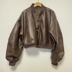 【希少レア】Y2K 00s レザー 本革 ボンバー ライダース ジャケット 茶色 m23909757270_1.jpg?1707670834