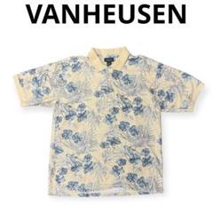 【US古着】VANHEUSEN ビッグサイズ　花柄ポロシャツ　XL