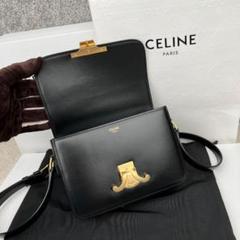 CELINE ブラックレザー ショルダーバッグ