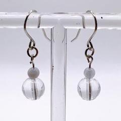 水晶 クリアクオーツ ブルーレースアゲート ピアス ハンドメイド 豪華 透明