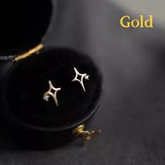 094Ak【ゴールド】ピアス　十字星　スター　大人可愛い　ダイヤ　CZ　S925 094Ag【ゴールド】ピアス 十字星 スター 大人可愛い ダイヤ CZ