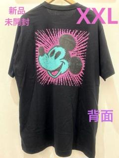 新品 ユニクロ ディズニー ミッキーフェイス Tシャツ 半袖 ブラック XXL