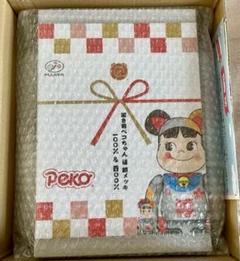 BE@RBRICK 招き猫 ペコちゃん 福 銀メッキ  100％ & 400％のサムネイル