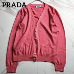美品♡ プラダ カシミヤ100% ニットカーディガン ボウタイ ピンク 42