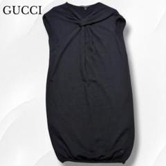 GUCCI グッチ⭐︎ウール ロング ドレス ノースリーブ ワンピース ブラック GUCCI グッチ⭐︎ウール ロング ドレス ノースリーブ ワンピース