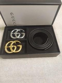 GUCCI GGロゴバックル 黒レザーベルト ✨超人気✨新品 GUCCI GGロゴ レザーベルトセット - メルカリ