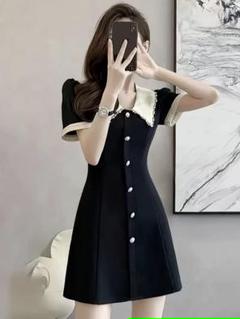 SALE!ジッパー付きツイードワンピースドレス/パッド無し