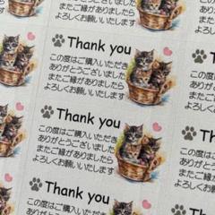 サンキューシール　バスケット3匹のねこA 132枚