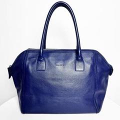 セール中⚡美品✨FURLA ハンドバック ボストンバッグ オールレザー ネイビー