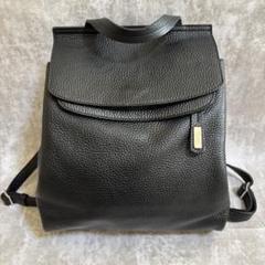 ファッション通販 安い H5 銀座かねまつ リュック 本革 レザー シボ ブラック 美品 バッグ