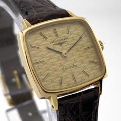 【稼働】LONGINES ギョージェ文字盤 腕時計 ゴールド メンズ クォーツ