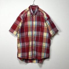サンタバーバラ　半袖シャツ　Lサイズ　チェック柄　ボタンダウン