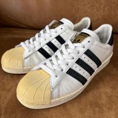 稀少☆adidas SUPERSTAR 天然皮革 金ベロ ヴィンテージ 02年製 ☆90s!希少レア!アディダス スーパースター 白/黒 金ベロ
