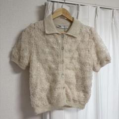 ZARA レーススパンコールニットトップス S 【新品タグ付】 ZARA レーススパンコールニットトップス S 【新品タグ付