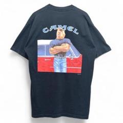 Camel ブラック古着 90s アート USA製 Tシャツ 518 古着 90s CAMEL キャメル シルエット アニマル アート ポケット