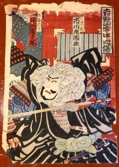 浮世絵「吉野山雪中之場」市川團十郎