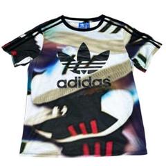 adidas アディダス Tシャツ 総柄 トレフォイル Trefoil