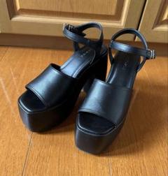2369 emoda サンダル ブラック レザー S 未使用 - メルカリ