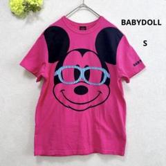 ベビードール ミッキー Tシャツ ピンク レディース S ディズニー プリントT