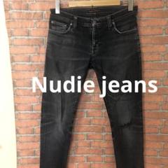 Nudie jeansブラックストレッチ