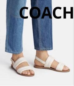 値下げ不可　COACH ホワイトレザー フラットサンダル COACH 「COACH」 フラットサンダル - ホワイト レディース