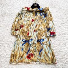 【2025年】もらって嬉しいお歳暮 人気ランキング 極美品♡ドルチェ&ガッバーナ ボウタイブラウス シルク混 麦と青 トップス