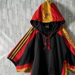 adidas フード付半袖トラックジャケット ポルトガル製 万国旗
