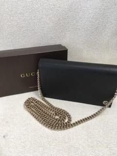 GUCCI グッチ インターロッキングG レザー チェーン ショルダーバッグ GUCCI グッチ インターロッキングG レザー チェーン ショルダーバッグ