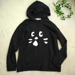 【美品】ネネット ne-net にゃー アップにゃー パーカー 黒 フード にゃー Ne-net ネ・ネット にゃーアップにゃーパッチ裏毛 ロンT