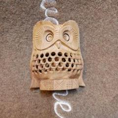 木製フクロウの彫刻オブジェ①★木彫りのふくろう置物★OWL★小泉順子さん製作 木製フクロウの彫刻オブジェ①☆木彫りのふくろう置物☆OWL