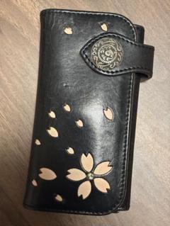 アルズニ　黒レザー長財布 スタッズ付き アルズニ 黒レザー長財布 スタッズ付き