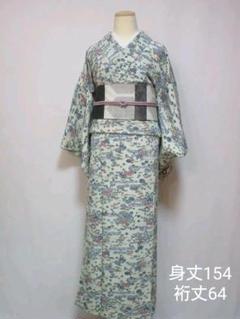 身丈154 裄丈64 小紋 縮緬 古典柄 ヴィンテージ 着物 古今堂 #864のサムネイル