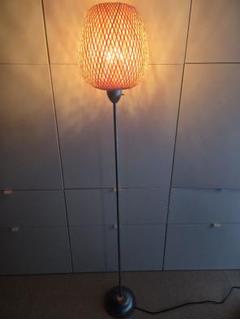 【動作確認済】IKEA ラタン バンブー スタンドライトBÖJA LED電球付き