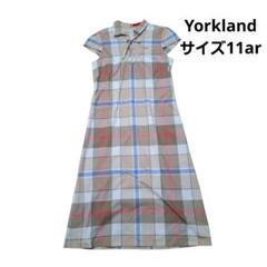 YORKLAND】ヨークランド チェック ノースリーブワンピース 7号