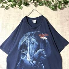【USA製】ヴィンテージ Tシャツ DENVER BRONCOS 紺 馬 XXL