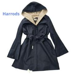 【極美品】Harrods ハロッズ　Aライン　コート　ライナー付き　　サイズ2