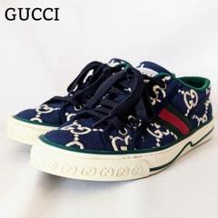 美品◎GUCCI テニス GGジャンボ ローカットスニーカー 24cm 紺 美品◎GUCCI テニス GGジャンボ ローカットスニーカー 24cm 紺