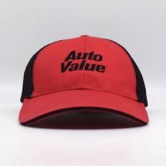 Auto Value ディーラー 企業 刺繍 メッシュ キャップ 古着 赤