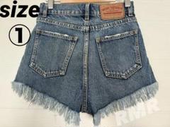 【新品未使用】MOUSSY ハイウエスト フリンジデニムショートパンツ 限定値下げ☆moussy ハイウエスト フリンジ デニムショート