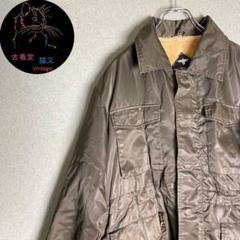 ✭ジャケット　ナイロンジャケット　カーキ　ミリタリー　裏地ボア　古着　L✭