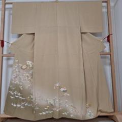 三越お誂え 金駒刺繍 刺繍 裄65 丸文に菊 三つ紋 色留袖 AK-6613