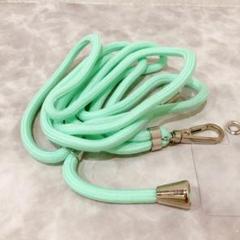 ◯スマホストラップ ショルダー ライトグリーン 長さ調整可能