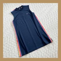 TOMMY JEANS◆ ノースリーブワンピース（M)　ネイビー　サイドライン