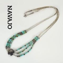 NAVAJO ナバホ sterling ビーズコンチョネックレス　シルバー