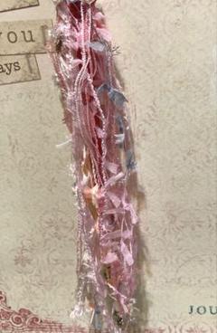 タッセルストラップ 引き揃え糸 チャーム ピンク ハンドメイド