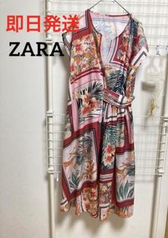 ZARA ザラ　花柄　ワンピース　和柄風　スリット入り　170/88A