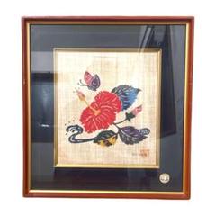 沖縄　紅型　額入り 玉那覇紅型工房】額装「二頭シーサー」 ☆ 伝統工芸品 玉那覇有