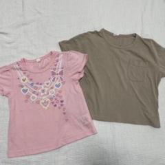 半袖Tシャツ 90 ピンク ハート柄 2枚セット　幼稚園　保育園　女の子