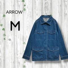 アロー　ARROW　デニムジャケット　ポケット　ジップ　ボタン　青