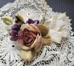 アンティーク シャンテリーレースショール ヴェール 鈴蘭 菫 桜草 銀杏/花びら アンティーク シャンテリーレースショール ヴェール 鈴蘭 菫